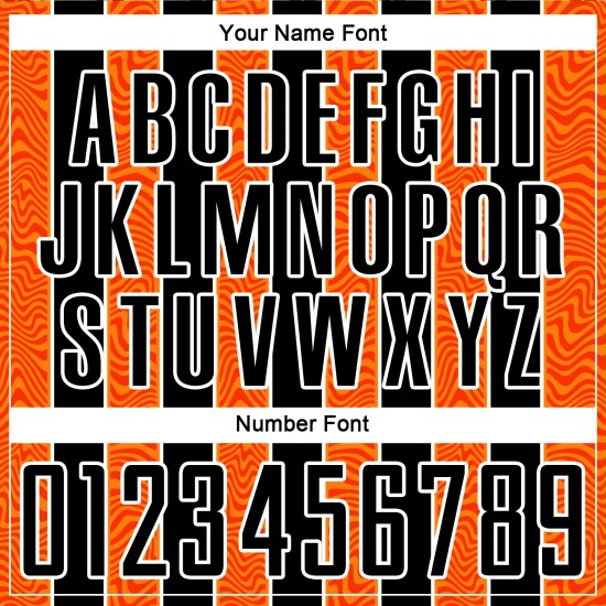 Aangepast zwart oranje-wit gesublimeerd voetbaltenue-shirt