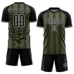 Aangepast zwart olijfwit gesublimeerd voetbaltenue-shirt