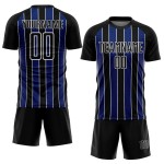 Aangepast zwart koninklijk-wit voetbaltenue sublimatieshirt