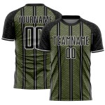 Aangepast zwart olijfwit gesublimeerd voetbaltenue-shirt